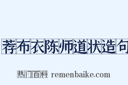 荐布衣陈师道状造句是什么意思的图片